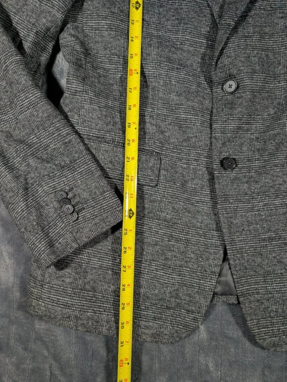 Banana Republic Slim Fit Blazer Mens 42L Grey Glen Plaid Sport Coat Jacket